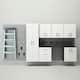 Option Silver Slatwall / White Cabinets