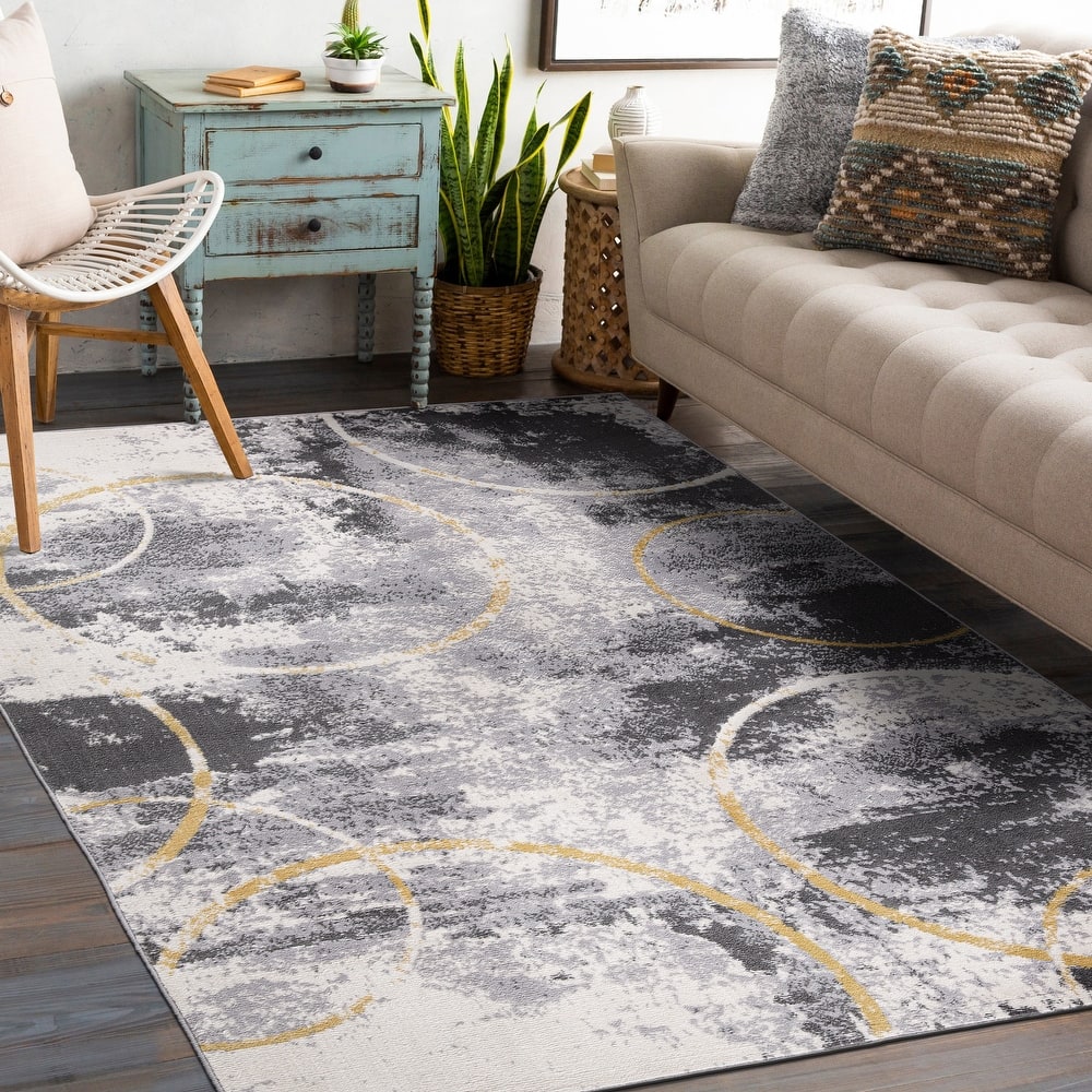 World Rug Gallery Distressed Modern Abstract Area Rug
