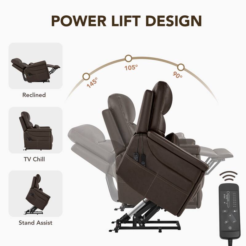 Spruce & Spring Dual Motors Lay Flat Recliner Lift Recliner for Elderly