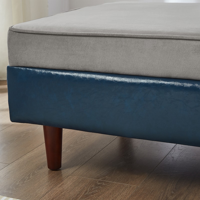 Roomfitters 65" Storage Chaise Lounge Sofa, Modern Indoor Daybed with Wooden Legs for Bedroom Living Room