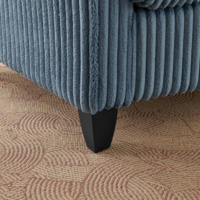 Lazy Sofa Chair Corduroy Accent Chair Deep Seat Upholstered Lounge Chair