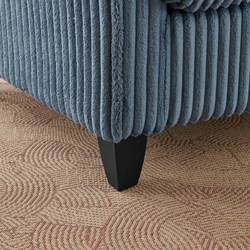 Roomfitters Corduroy Accent Chair with Pillow, Oversized Single Sofa Chair with Armrests and Soft Cushion, Modern Lounge Chair
