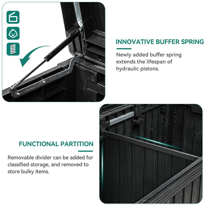 Moasis 180 Gallon Water Resistant Resin Lockable Deck Box