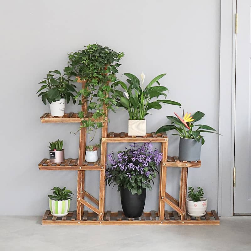 Wood Plant Stands Tiered Plant Shelves Outdoor Indoor