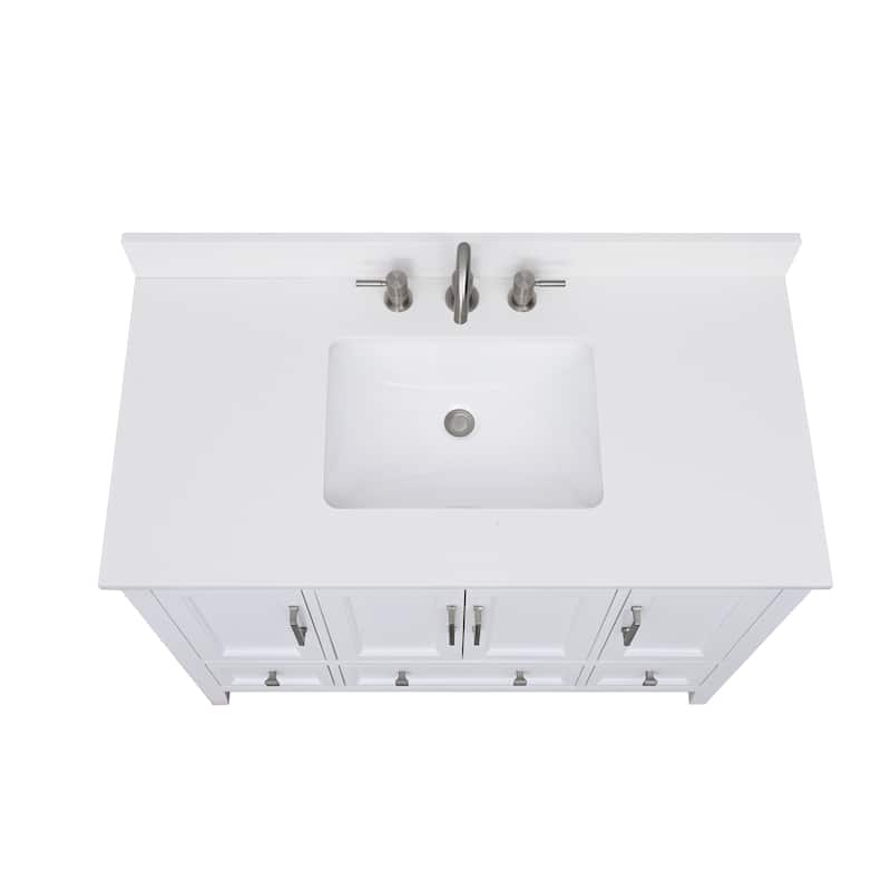 Avanity Quartz Vanity Top with Rectangular Undermount Sinks