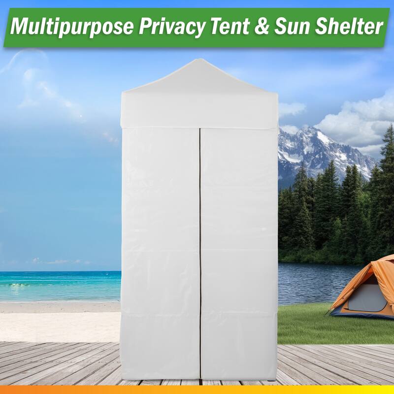 Wakeman Outdoors Pop Up Privacy Tent for Camp Toilet or Pool Cabana, White