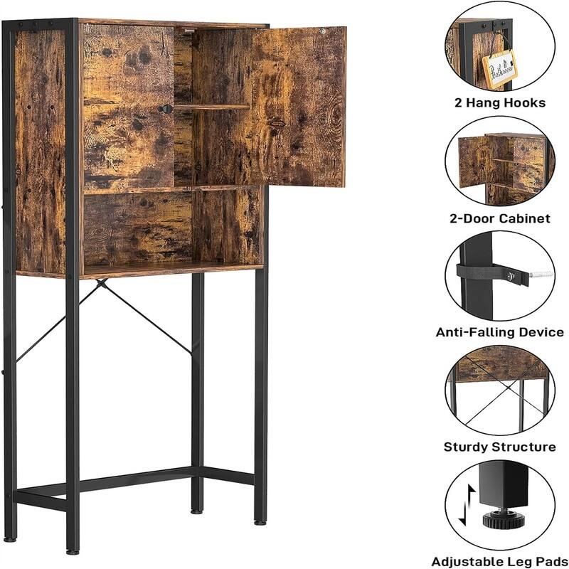 Over The Toilet Storage - 9.4"D x 24.8"W x 63.7"H