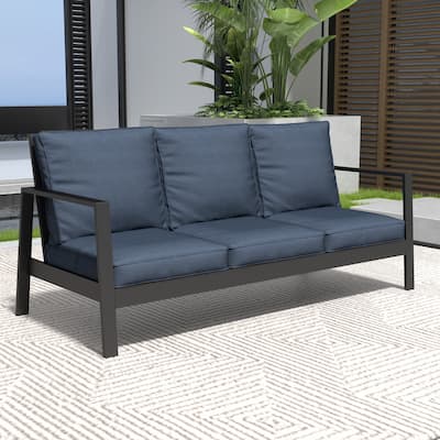 74.8'' Metal Outdoor Patio Sofa