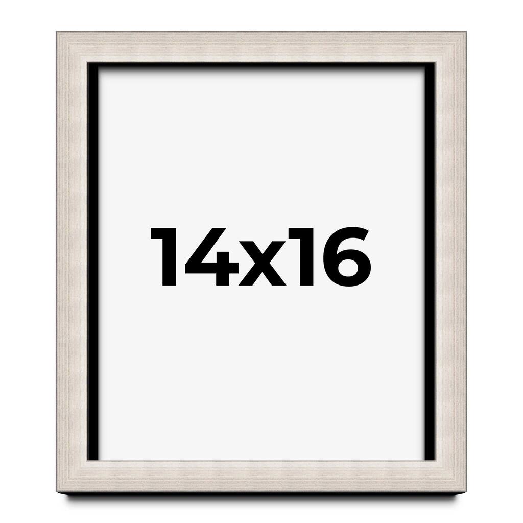 14x16 Shadow Box Frame Silver Real Wood Contemporary Shadowbox Display Frame UV Acrylic Front Acid Free Backing and Hardware
