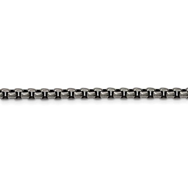 Stainless Steel Antiqued and Polished 3.9 mm Rounded Box Chain