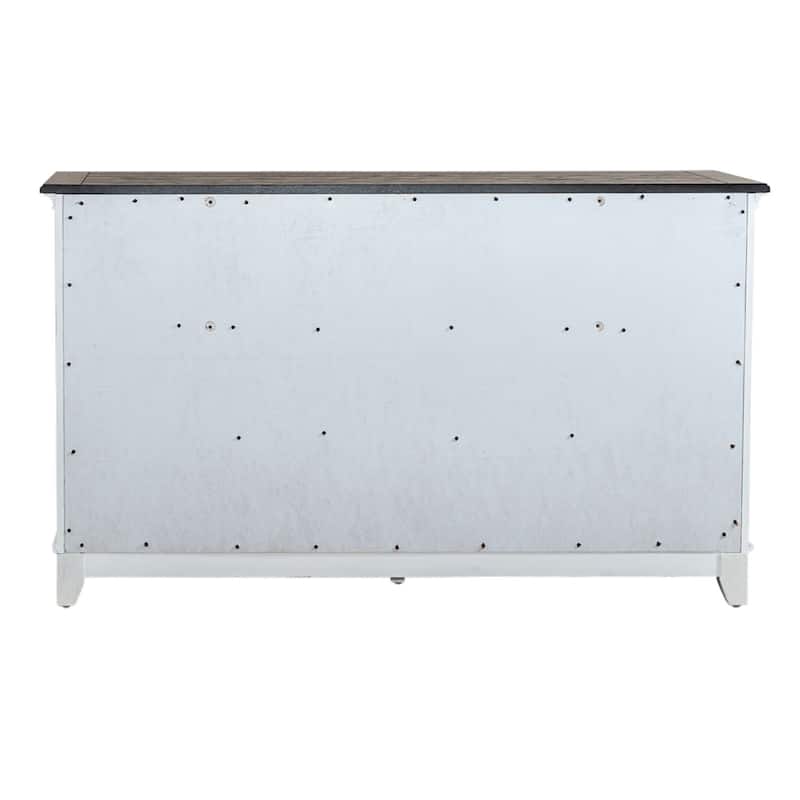 Allyson Park Wirebrushed White Charcoal 6 Drawer Dresser
