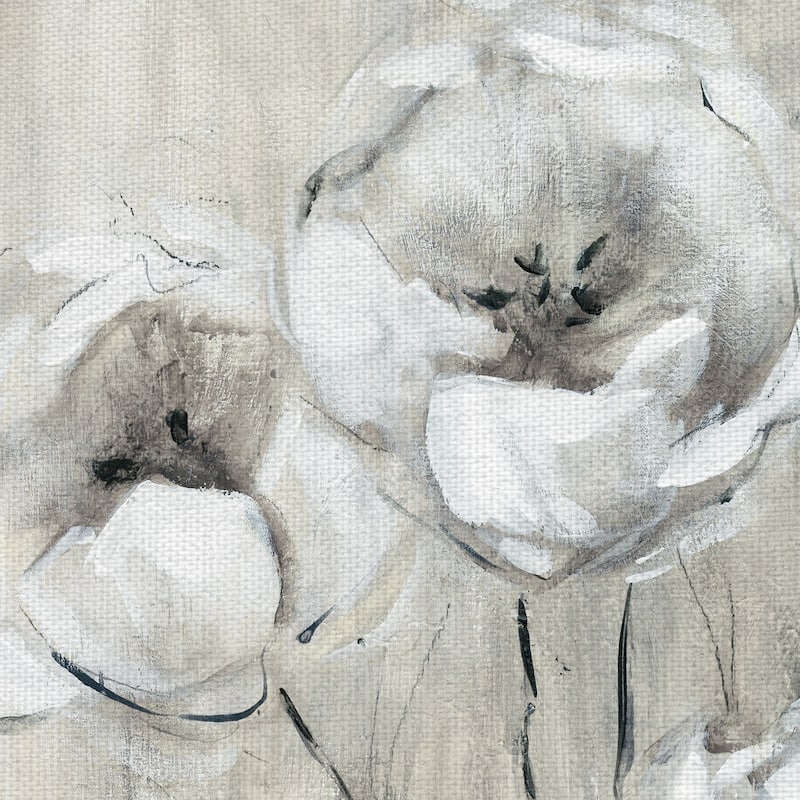 Sketchy Tulips White by Galaxy of Graphics Canvas Art Print