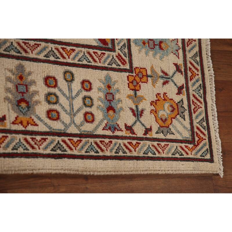 Geometric Kazak Area Rug Handmade Oriental Wool Carpet - 6'8" x 9'11"