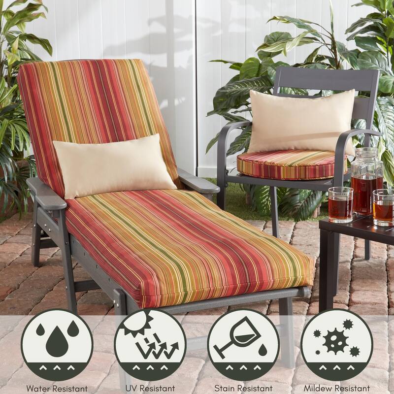 Greendale Home Fashions 18" Round Outdoor Chair Pad (Set of 2)