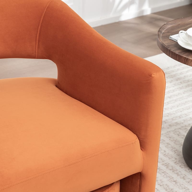 SEYNAR Modern Glam Velvet Accent Armchair Open Back with Ottoman