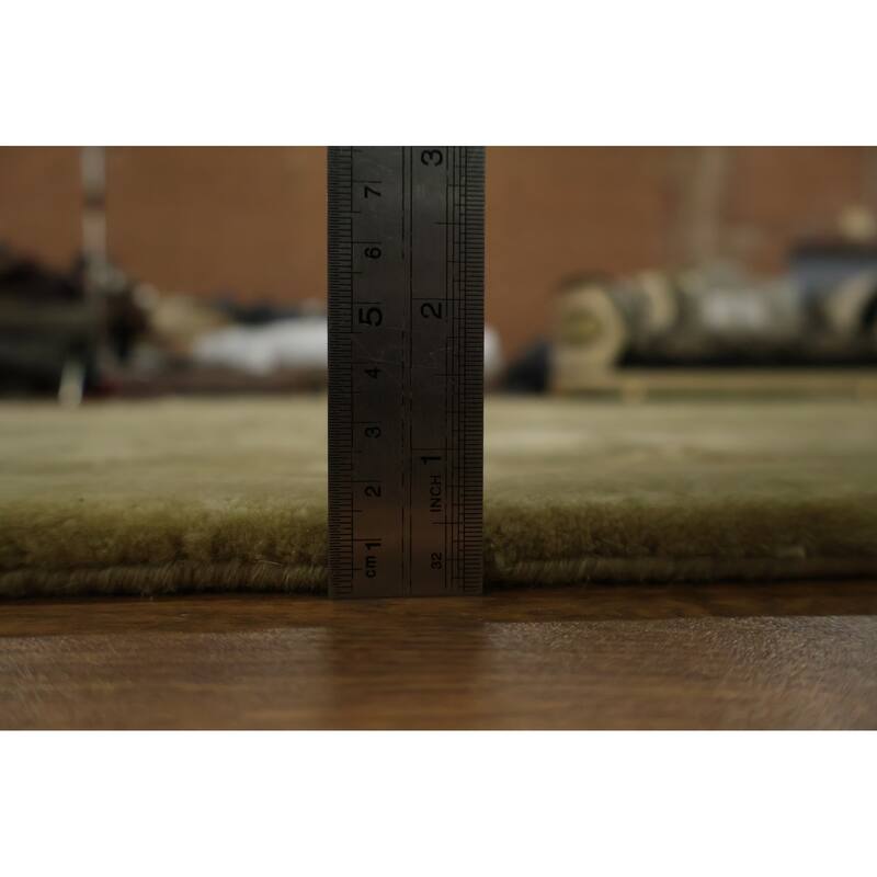 Hand Knotted Oriental 100% Wool Carpet Traditional Traditional Green Agra Area Rug - 13' 10'' X 10' 0''