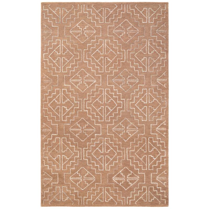 Terra by Obeetee Nomad Garima Rust Rug - 7'9"x9'9" - Straw Stripe