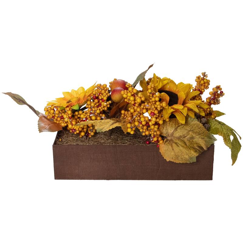 10 Yellow Brown Sunflowers Leaves Fall Harvest Floral Arrangement