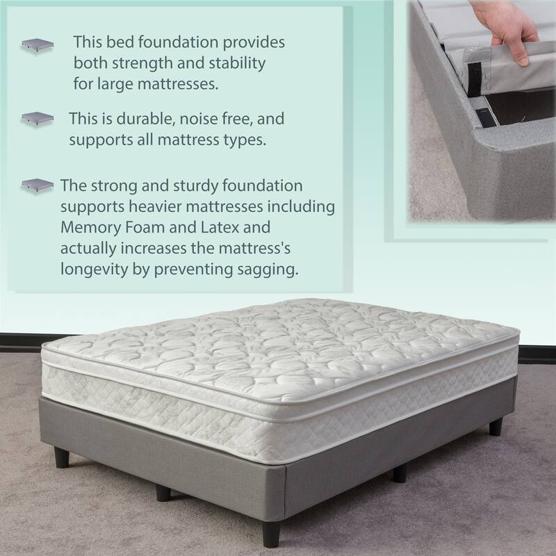 Onetan, 13” Platform Bed for Mattress with Leg, Grey