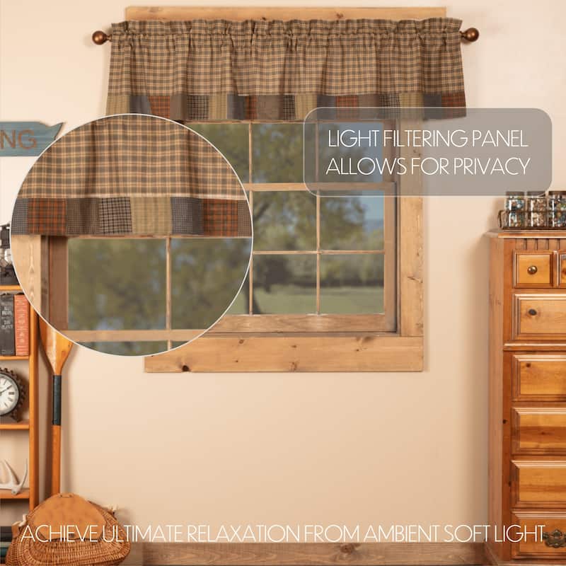 Black Plaid Valance 19x90 - M - Black - M