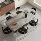 preview thumbnail 39 of 56, 110.24" Extendable Rectangular Sintered Stone Double Pedestal Dining Table Seat 8-12