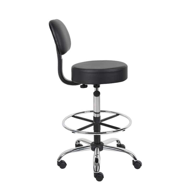 Boss Be Well Antimicrobial Adjustable Drafting Stool with Back