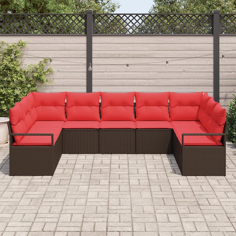 vidaXL 7 Piece Garden Sofa Set with Cushions - 113.8×48×27.2