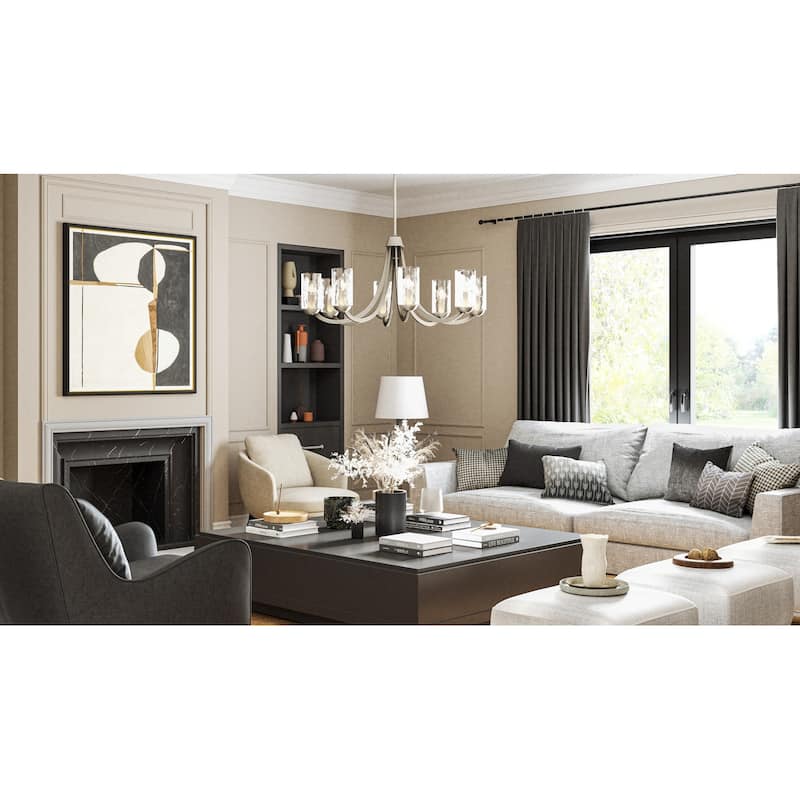 Allard 8-Light Brushed Nickel Chandelier