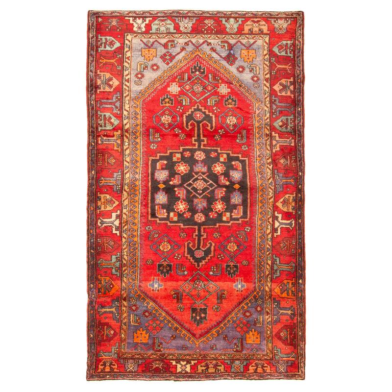 ECARPETGALLERY Hand-knotted Andelz Red Wool Rug - 4'6 x 8'1