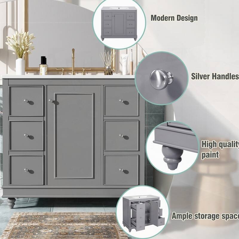 Bathroom Vanity with Ceramic Sink Combo