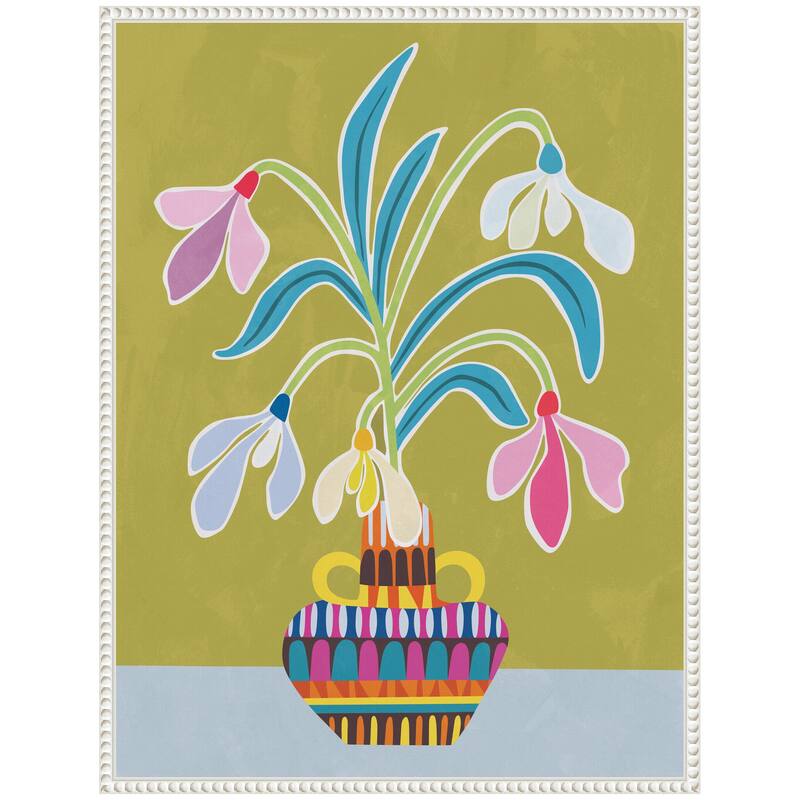 Kate and Laurel Sylvie Snowdrops the January Birth Flower Framed Canvas by Rachel Lee