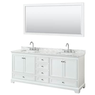 Wyndham Collection Deborah 80" Free Standing Double Vanity Set with