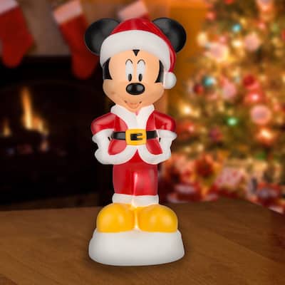 Lighted Blow Mold Decor-Mickey Mouse as Santa-14"-Disney