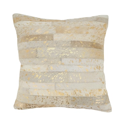 Modern Touch Hair on Leather Throw Pillow