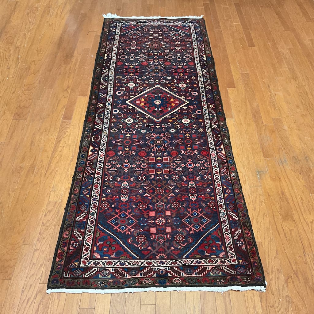 HERAT ORIENTAL Hand-knotted Tribal Persian Hamadan Wool Runner - 3'8" x 11'