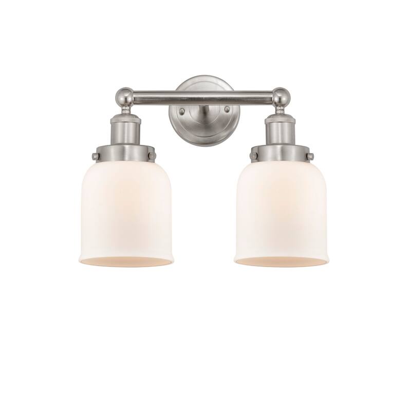 Innovations Lighting 616-2W-10-16 Bell Vanity Bell 2 Light 16" Wide - Brushed Satin Nickel / Matte White