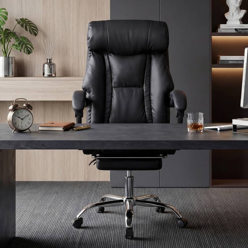 Office Adjustable Height Executive Desk Chair with Foot Rest Comfortable Computer Chair High Back Reclining Gaming Chair