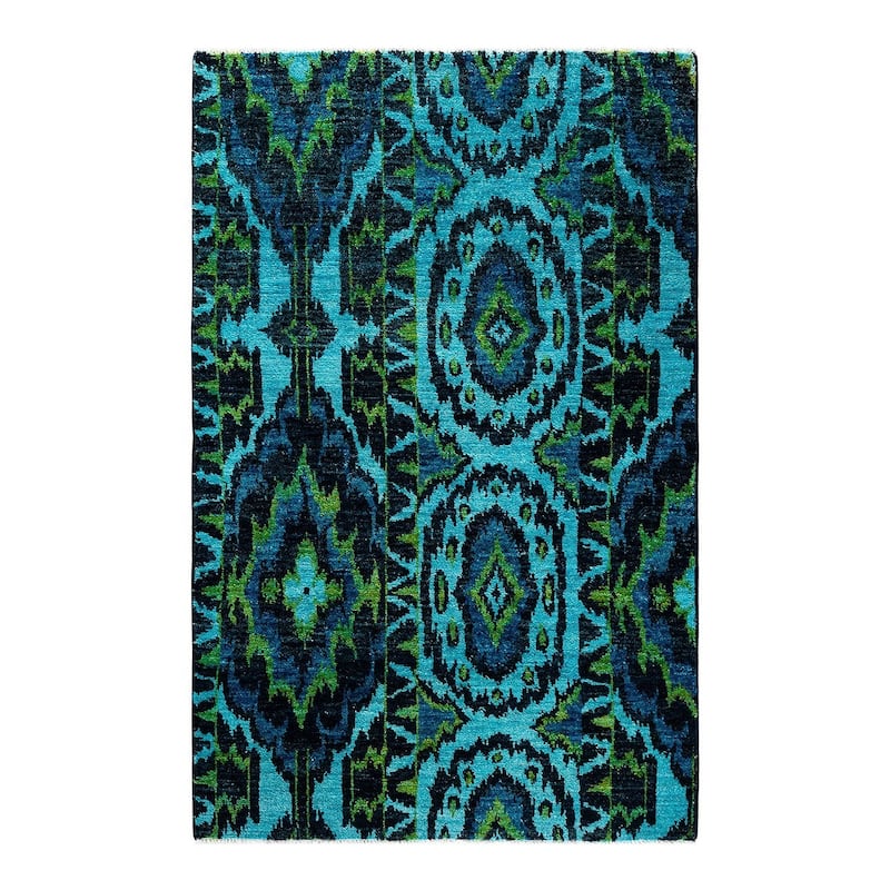 Contemporary Overdyed Wool Hand Knotted Area Rug - 3' 10" x 6' 2"