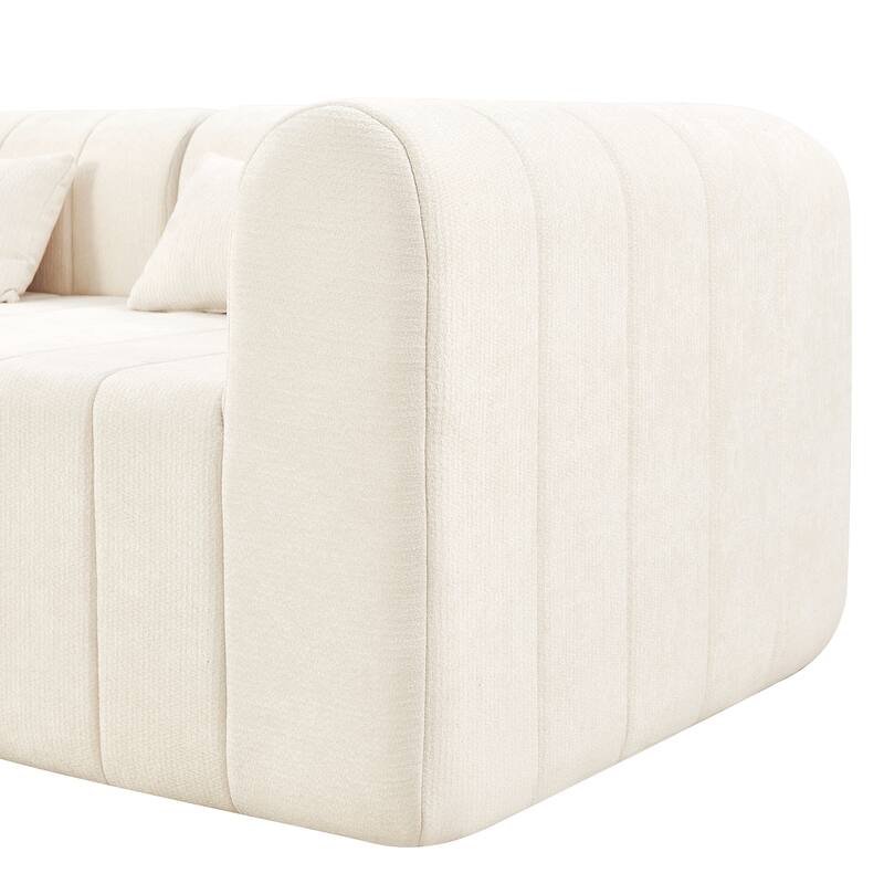 Christopher Knight Home - Modular Polyester Upholstered Sectional Sofa with 4-Piece Compressed Sponge - 145.5"