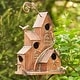 preview thumbnail 4 of 5, Four Home Bungalow Copper Birdhouse Stake - 13.25" L x 7" W x 73.75" H