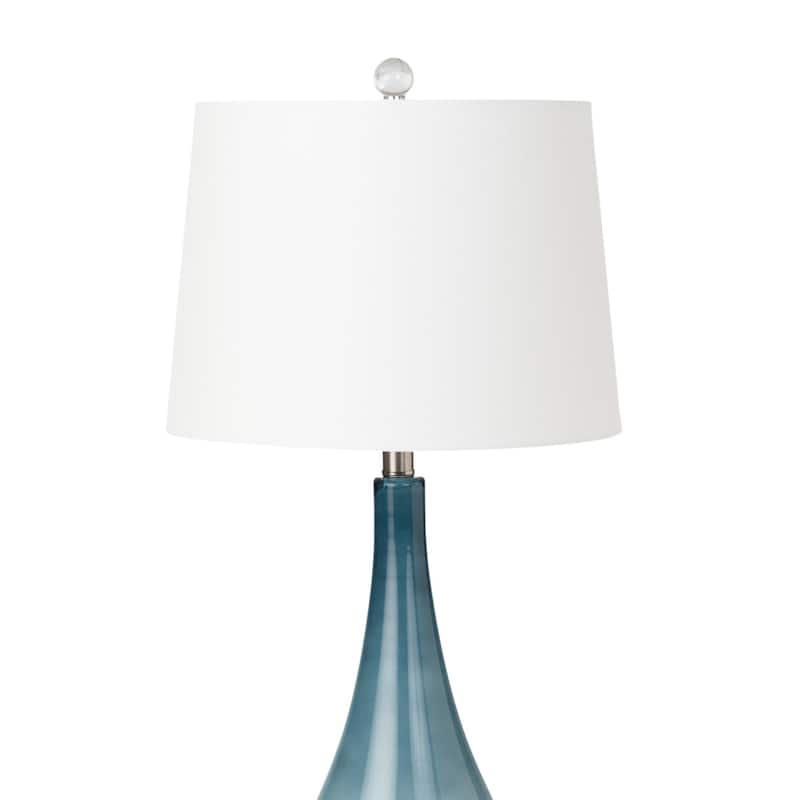 Lux Lighting Stunning Ombre Black/White Glass Table Lamps with Linen Shade (Set of 2) 3-Way Switch