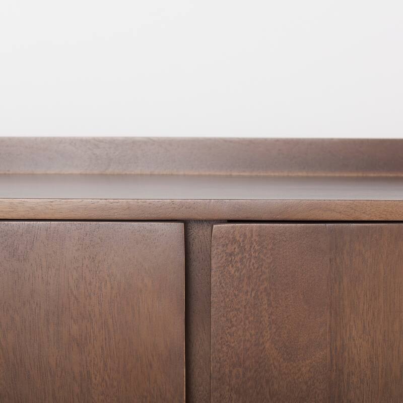 Lillie Medium Brown Solid Wood w/ 4 Doors & Tray Top Sideboard
