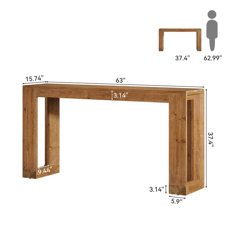 Sofa Table Behind Couch with Reinforced Base for Entryway