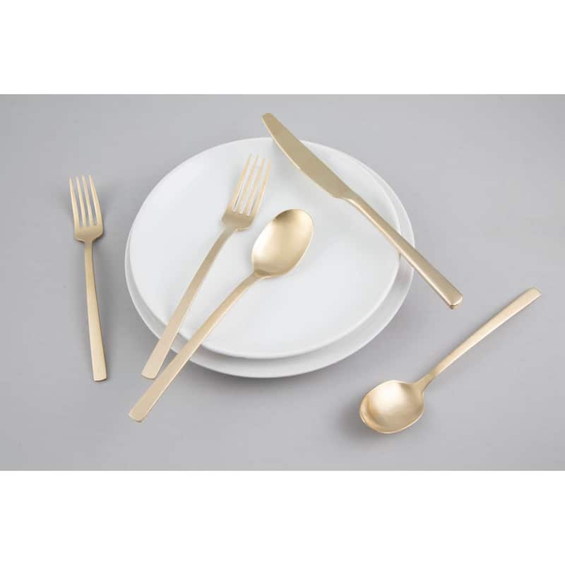 Beacon Champagne Satin 20-Piece Flatware Set