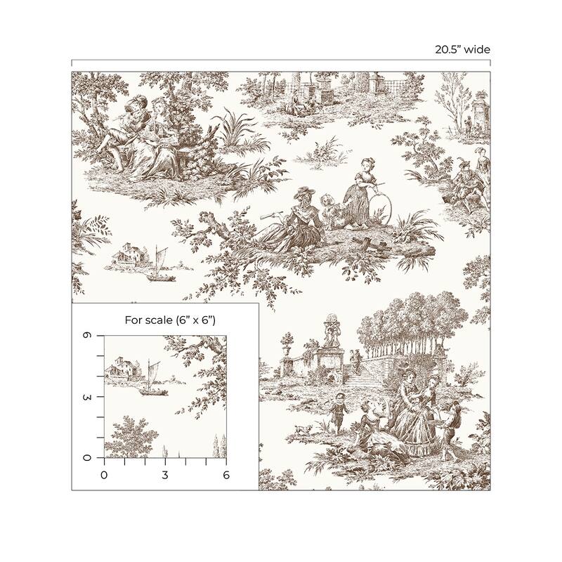 NextWall Chateau Toile Peel and Stick Wallpaper