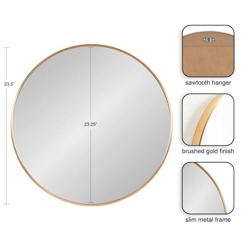 Kate and Laurel Zayda Metal Round Mirror