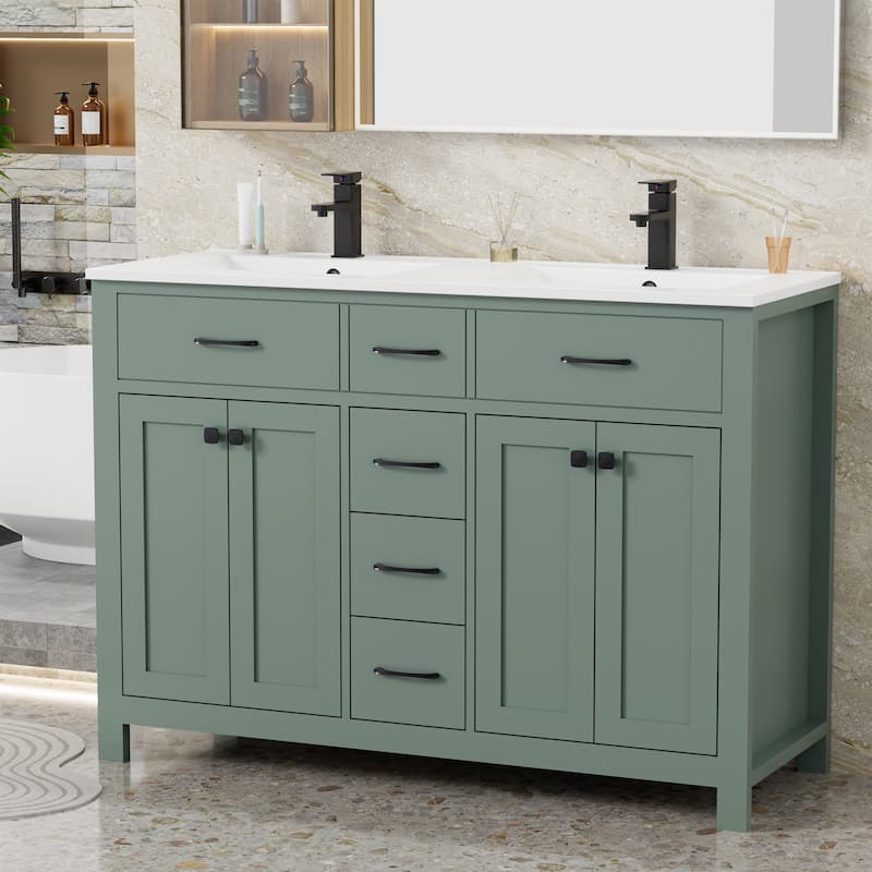 Modern Bathroom Vanity with Sink & Faucet Storage Cabinet Set