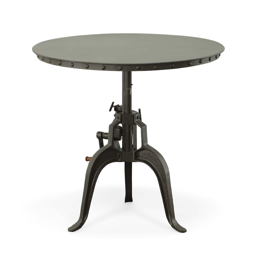 Carolina Living Mundra Adjustable Crank Table - Industrial - Adjustable height