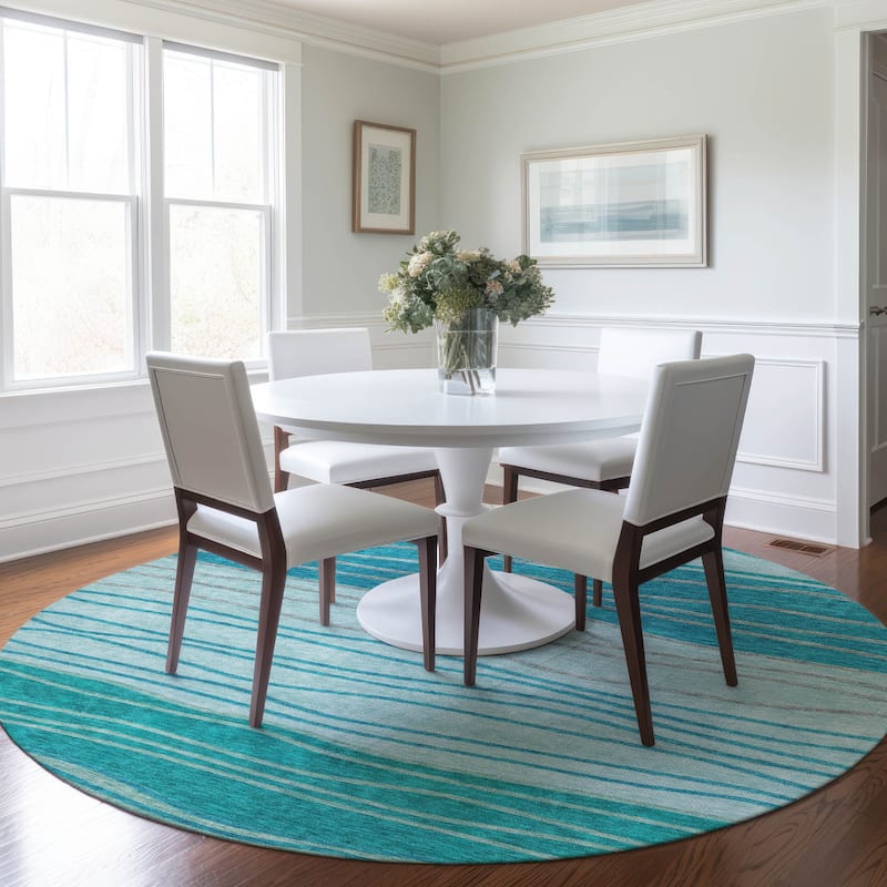Machine Washable Indoor/ Outdoor Chantille Modern Stripes Rug