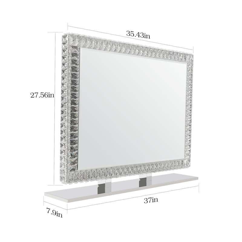 LED Crystal Mirror Light With Dimmable Lights for Living Room Kitchen Bedroom Dining Room